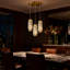 Lustre suspendu en cristal 3 lumières Modern
