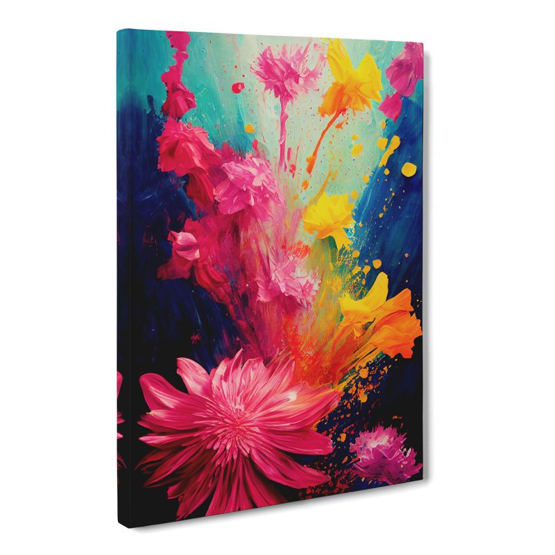 CAN-V0523-2884X Wildflowers Splash - Wrapped Canvas Print, 76cm H x 50cm W x 3cm D