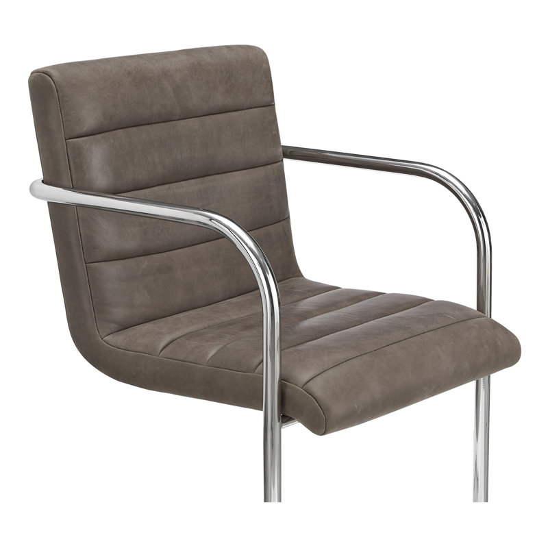 Pedro Dining Chair Green Mohair Set of Two, Dark Brown