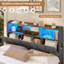 Upholstered Bed with Ottoman Under-bed Storage and Charging Station-1207654588-1207654587