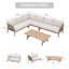 Ensemble de conversation d'extérieur en bois d'acacia 6 places avec table-11090782