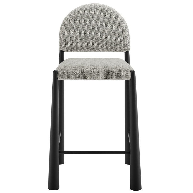Hayley Upholstered Fabric Counter Stool, Black, Camel