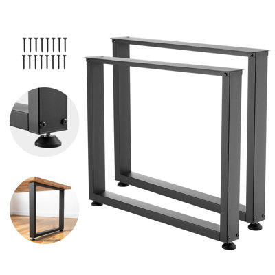 Table Legs,square Steel Furniture Legs, Modular Design, Easy Assembly, 2204 Lbs Max Load Heavy Duty, For Home Office Desk, Workbenches, Dinner Bar Tables, Set Of 2, Black