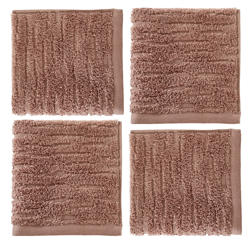 CLOUDSOFT Cotton Jacquard Washcloth, Clay
