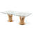 Tyronza Glass Top Metal Base Dining Table