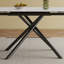 Ensemble de table de salle à manger rétractable en pierre frittée, avec un design rectangulaire moderne (1 table + 4 chaises)-373056460-373056463