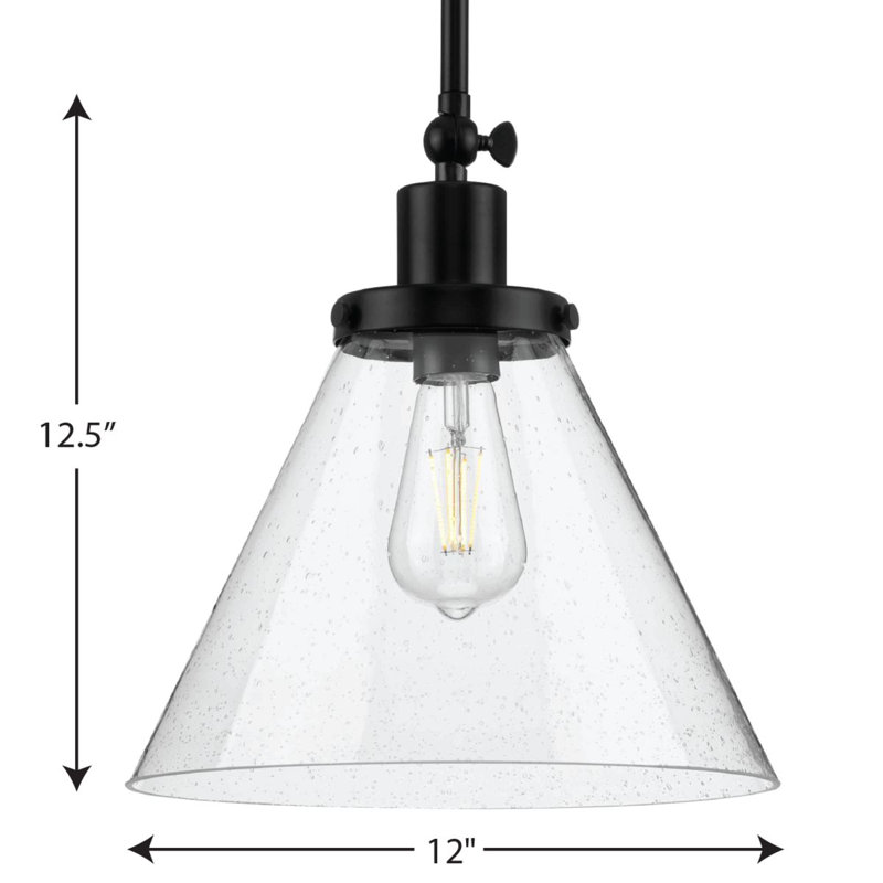 Luminaire suspendu conique 1 lumière, Noir mat