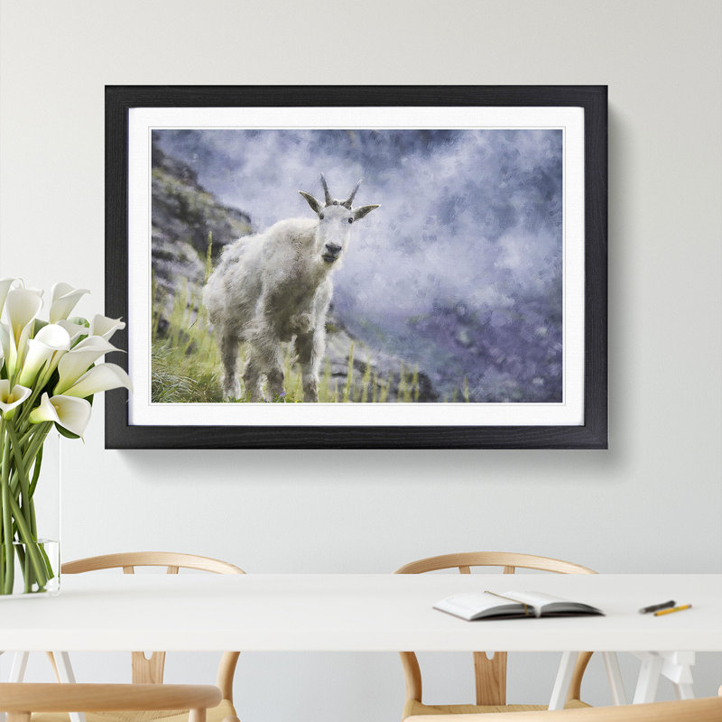 Mountain Goat Vol.2 - Framed Print, 48cm H x 65cm W x 2cm D, Black Framed