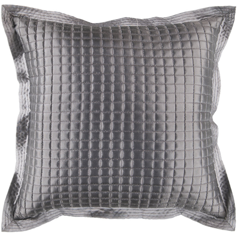 Quilted Reversible Pillow Cover, 22" H x 22" W x 0.25" D