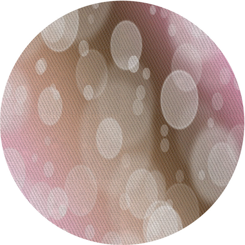 Tapis rose/brun à motifs, Rond 4 pi