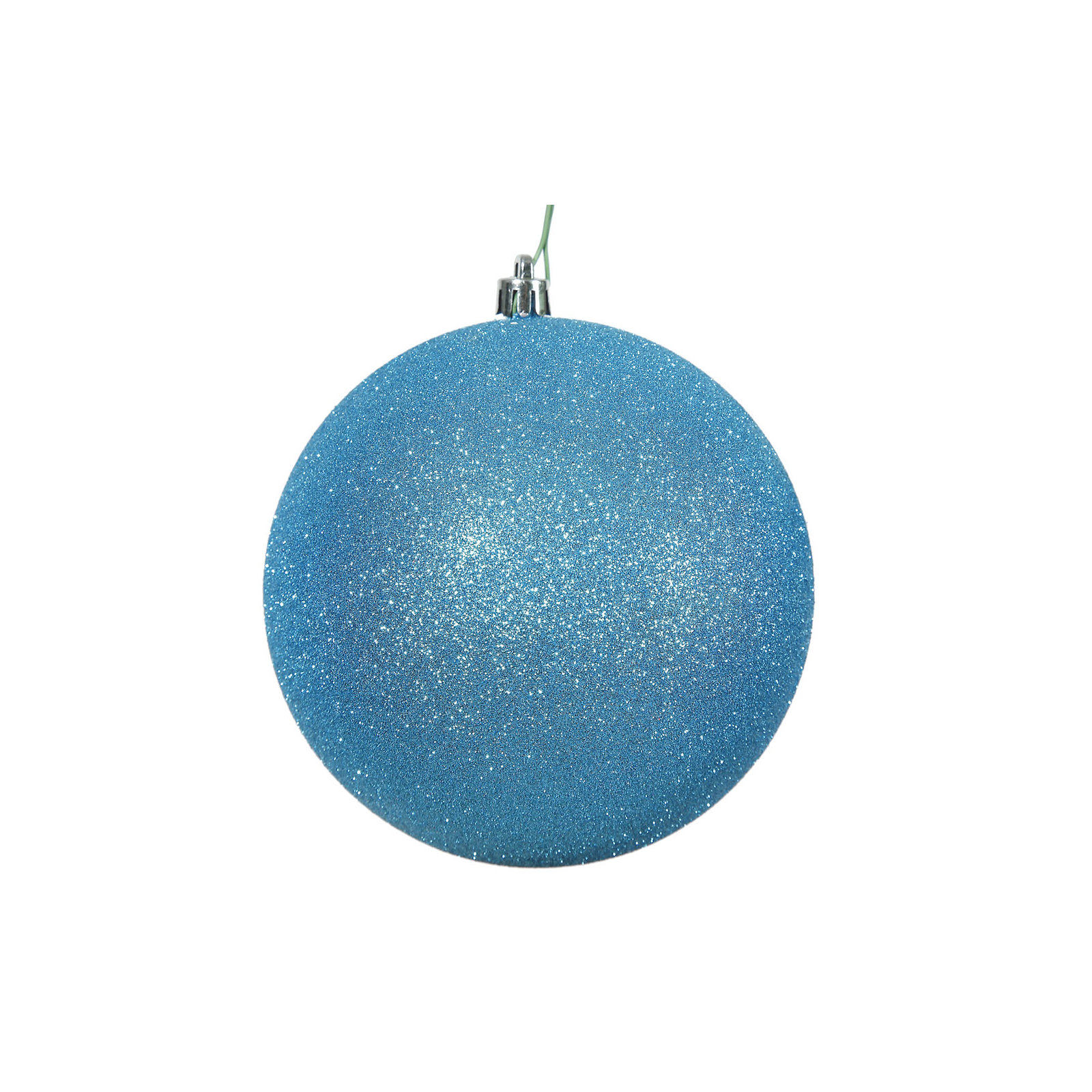 Holiday Décor Ball Ornament, 3" H x 3" W x 3" D, Turquoise Glitter