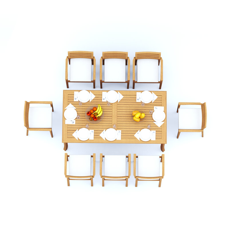 Ensemble de table rectangulaire d'extérieur 9 pièces L 83 po Bechtel