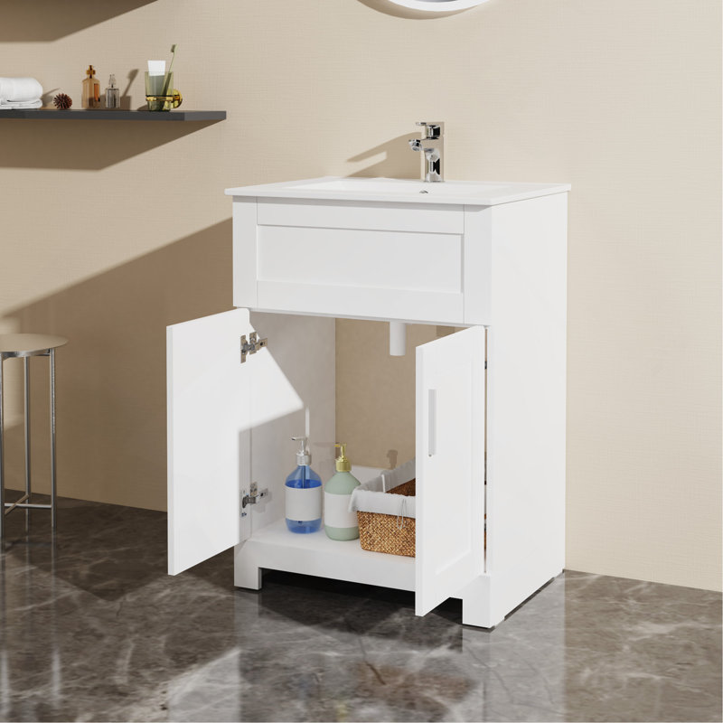 Ensemble de meuble-lavabo pour salle de bain 24 po, blanc