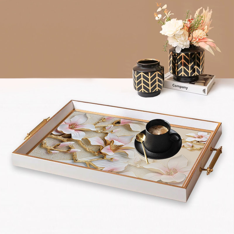 Elegant Glass Tray, 19.7 x 11.4 x 1.4 inches | 100% Durable Glass Construction | Easy to Clean with Damp Cloth | Ideal for Serving, Decorative Display, and Organizing | Stylish Addition to Home Décor
