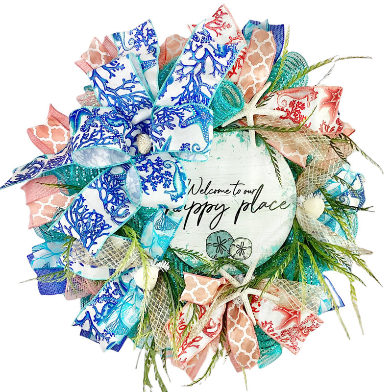 18 " Handmade Fern Deco Mesh Wreath