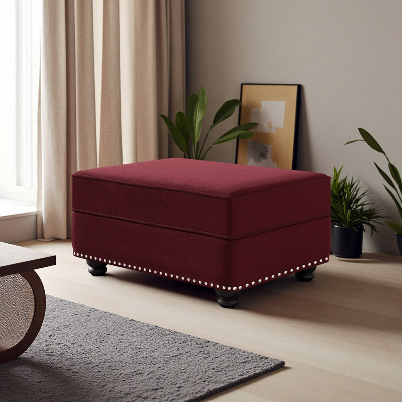 Ottoman To Combine With Single Seater Sofa, 2 Seater Sofa And 3 Seater Sofa, Suitable For Living Rooms, Burgundy