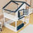 Wooden House-Shaped Bunk Bed With Window And Shelf-417380906-417380907