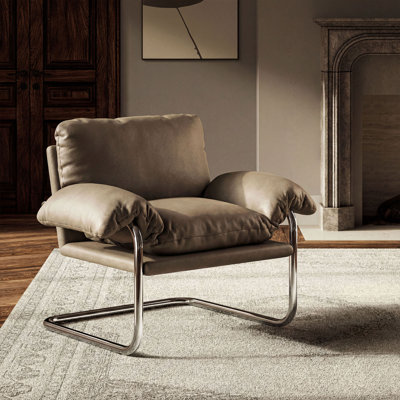 Fauteuil d'appoint en cuir végétalien Ansel