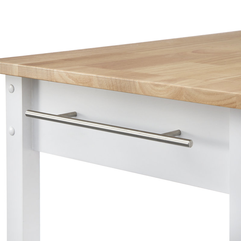 Wydell Solid Wood Top Kitchen Island, White