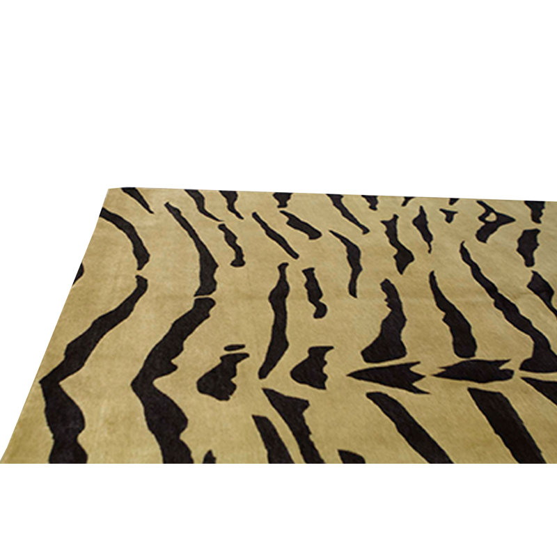 Hand-Knotted High-Quality Gold and Black Area Rug