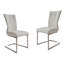 Ensemble de deux chaises d'appoint blanches et argentées en similicuir-1718596792