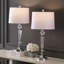 Ensemble de lampes de table chromées 30 po Gangemi