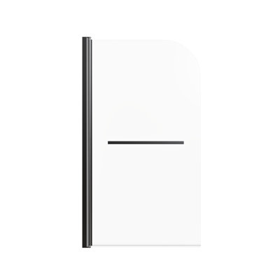 31 in. W x 55 in. H Frameless Pivot Bathtub Shower Door, 1/4" (6mm) SGCC Tempered Glass Panel with Matte Black Aluminum Frame for Modern Bathroom
