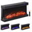 36" 3-Sided Glass Electric Fireplace, Wall Mounted and Recessed with Thermostat, 12-Colour Flame, Adjustable Brightness, Remote Control with Timer, 1400W