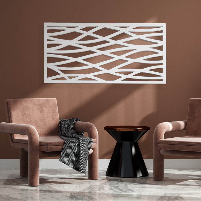White Wave Decorative Privacy Lattice Panel 2ft x 4ft