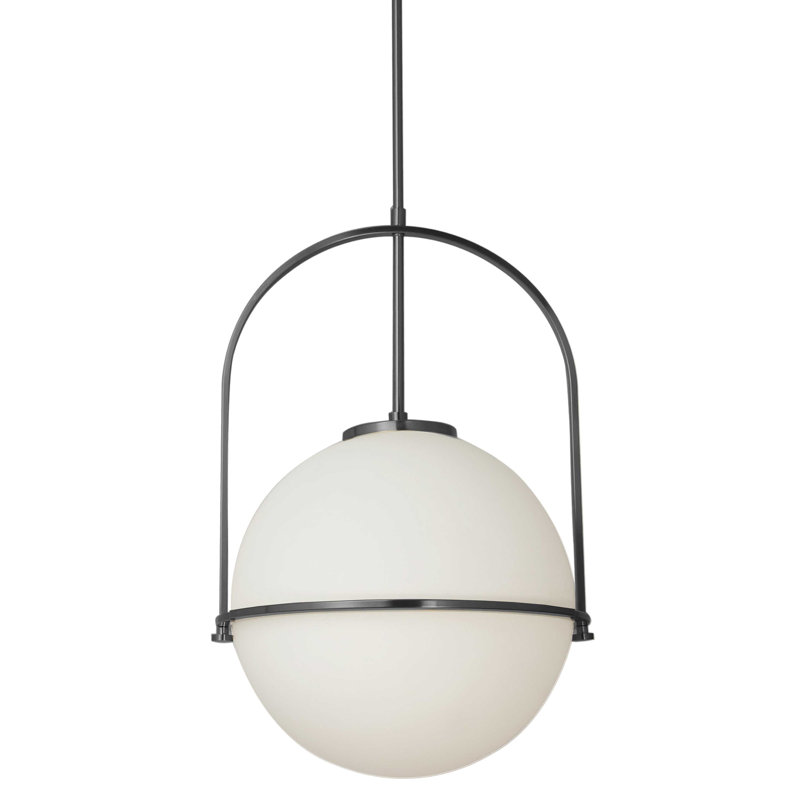 Luminaire suspendu sphère 1 lumière Paola, Noir mat