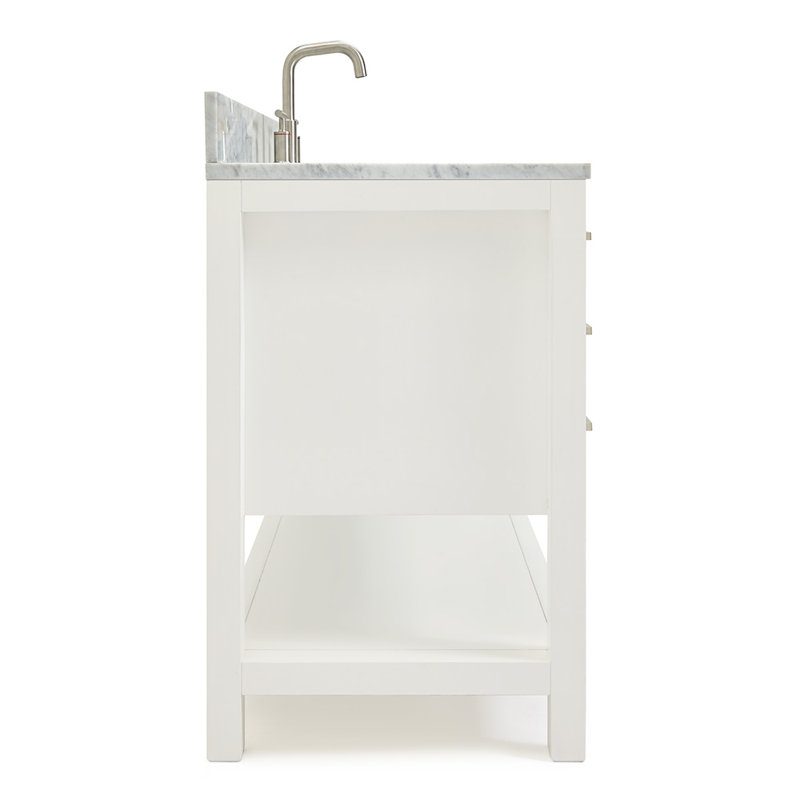 Magnolia Bath Vanity Rectangular Basin S061SCW2R, White, Oval, 55"