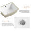 Lavabo de salle de bain rectangulaire encastrable 16 po, lavabo sous comptoir en céramique blanche avec trop-plein, lavabo American Design facile à nettoyer