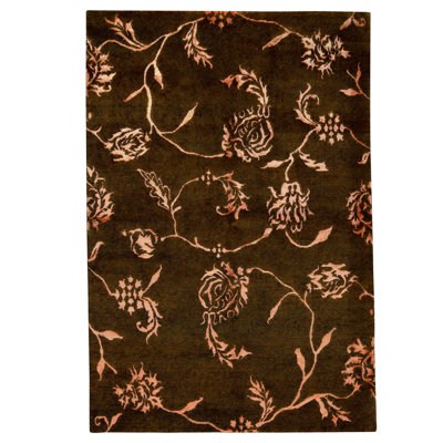 Hand Knotted Area Rug in Brown