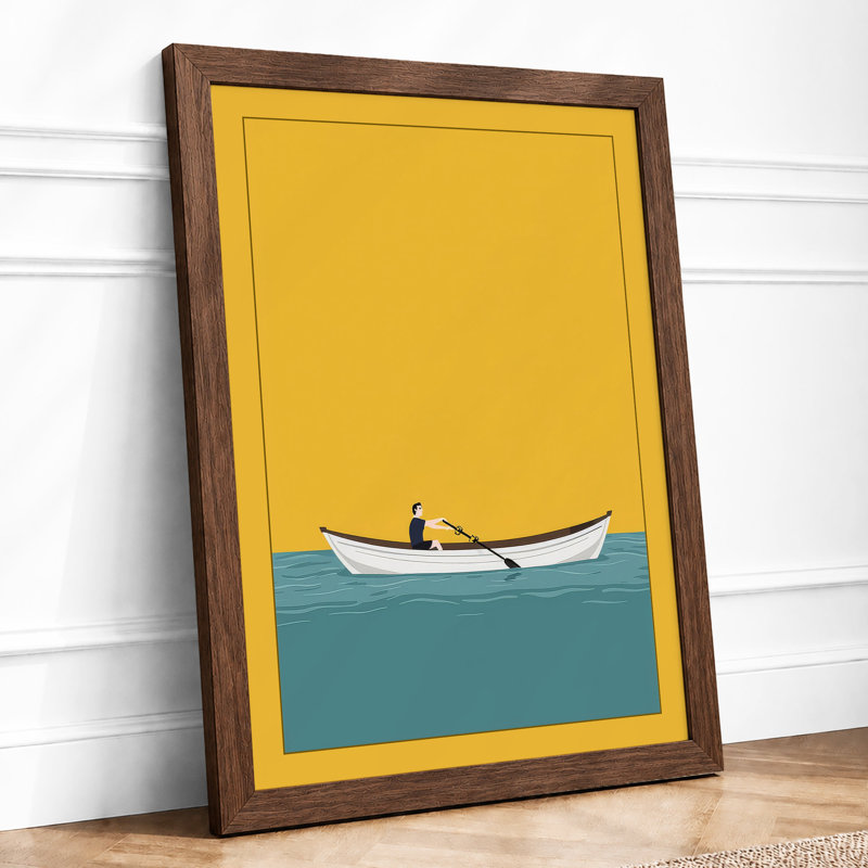 Solitude On Still Water Minimalist - Print, Walnut, A1 - 84.1 x 59.4 cm