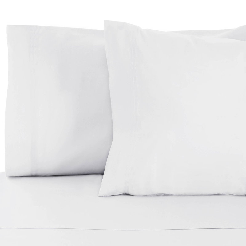 300 Thread Count Rayon From Bamboo Solid Pillowcase Set, Standard, White