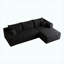 Canapé modulaire en nuage en velours côtelé noir de 95 po, canapé d'angle rembourré en U minimaliste de 95 po avec siège à assise profonde sans assemblage requis