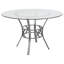 Table de salle à manger ronde en verre de 42 po avec structure en métal de style croissant Hardrick-28473370-28473371