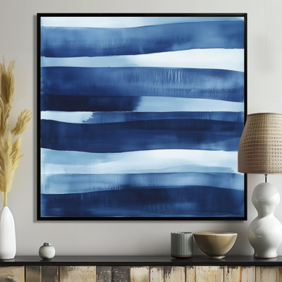 Indigo Abstract Wall Art, Navy Blue Canvas, Bellec