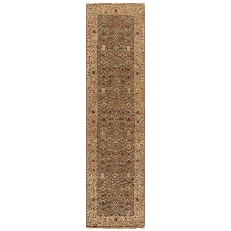 Tapis brun Bischof Old World, Tapis de couloir 2 pi 6 po x 10 pi