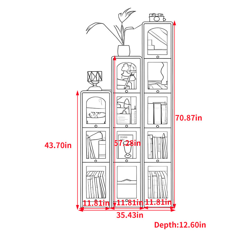 Berta, (12 tablettes) H 70,87 po x l 35,43 po x P 12,6 po