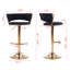 Ensemble de 2 tabourets de bar, avec repose-pieds chromé et base pivotante réglable en velours-125536140
