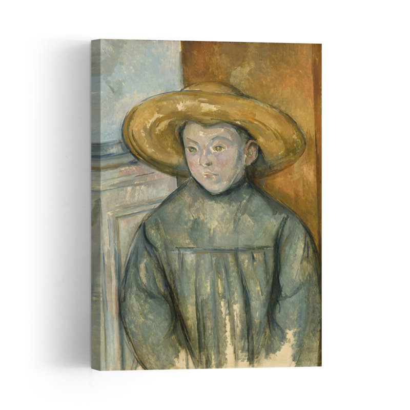 Garçon au chapeau de paille, 1896, impression d'art abstrait contemporain, portrait mural, H 48 po x l 32 po