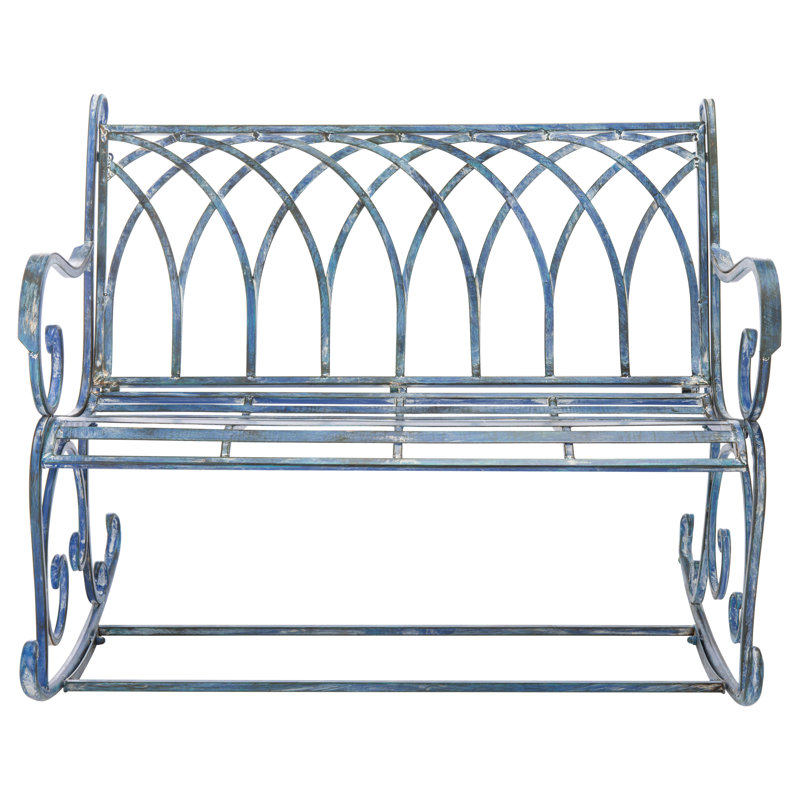 Banc de jardin en fer Baptista, Bleu antique
