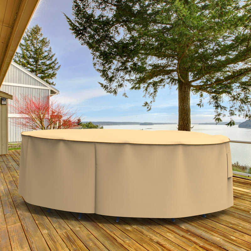 Housse pour ensemble de table et chaises de patio Eduardo, Très grand - H 30 po x P 124 po x l 88 po