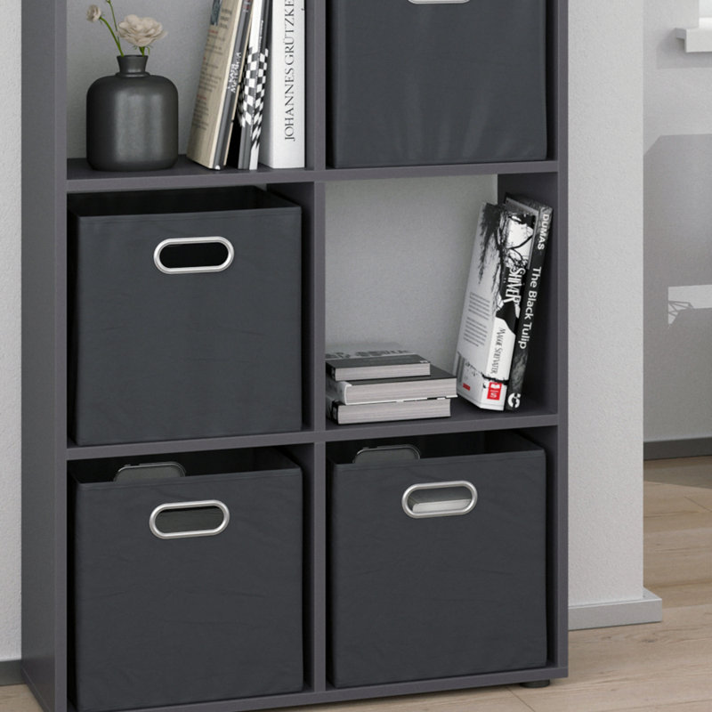Bhaven 143 cm H x 72 cm W Bookcase, Grey