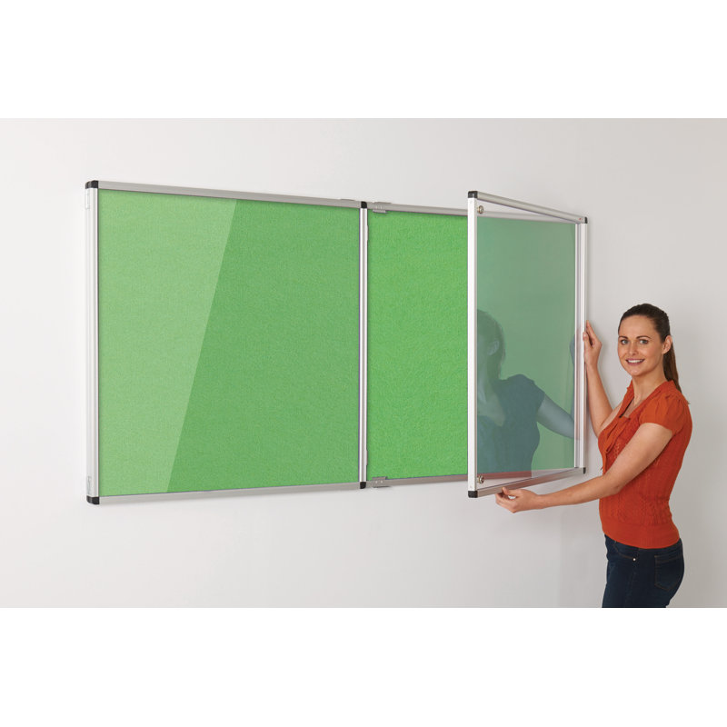 Wall Mounted Bulletin Board, 120 cm H x 90 cm W x 3.2 cm D, Apple green