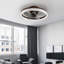 Ventilateur de plafond à profil bas de 20 po avec lumière et télécommande, ventilateur de plafond à DEL à intensité variable, 6 vitesses, pales réversibles