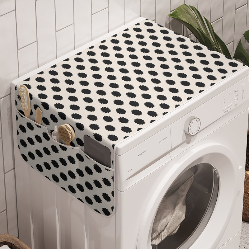 East Urban Home Floral Washing Machine Organizer Pack of 2 47" x 18.5" Dark Grey and Champagne