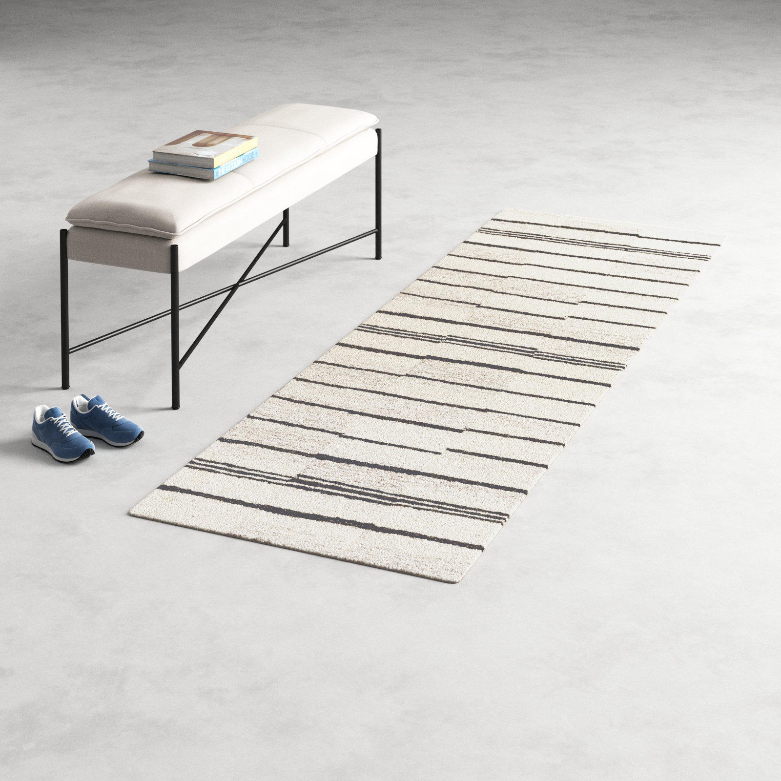 Rune Hand-Tufted Striped Rug, Runner 2'6" x 8'
