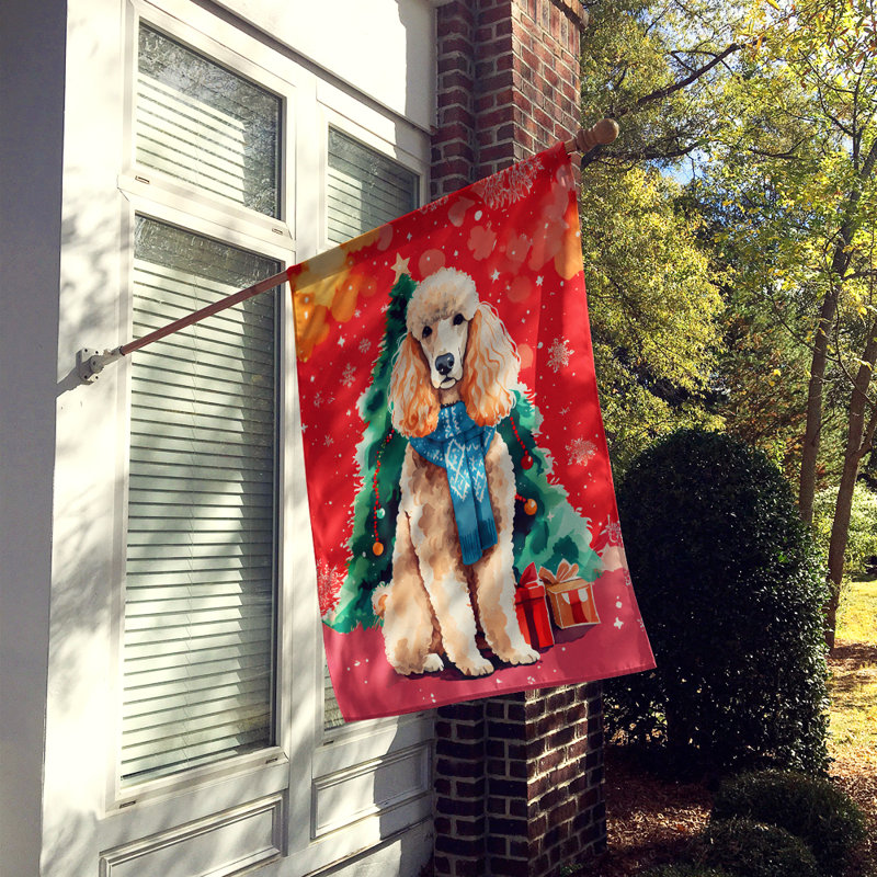Drapeau de Noël caniche, H 40 po x l 28 po